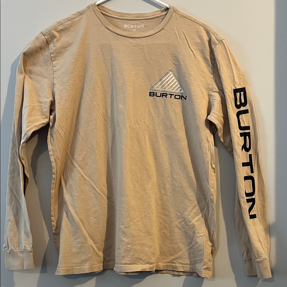 Burton Long Sleeve Logo Tee in Tan with Black Branding